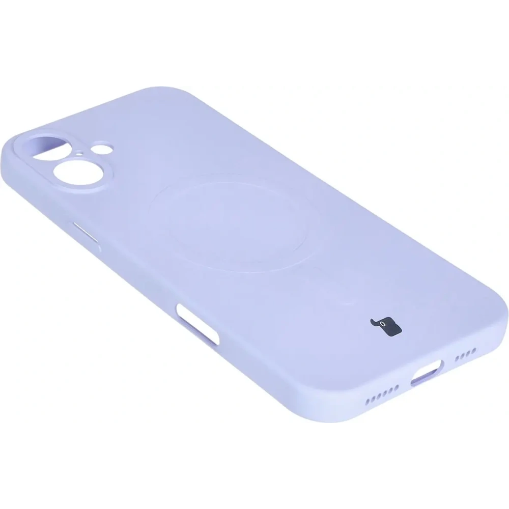 Silikonowe etui z pierścieniem magnetycznym Bizon Case Silicone Magnetic do Apple iPhone 16 jasnofioletowe