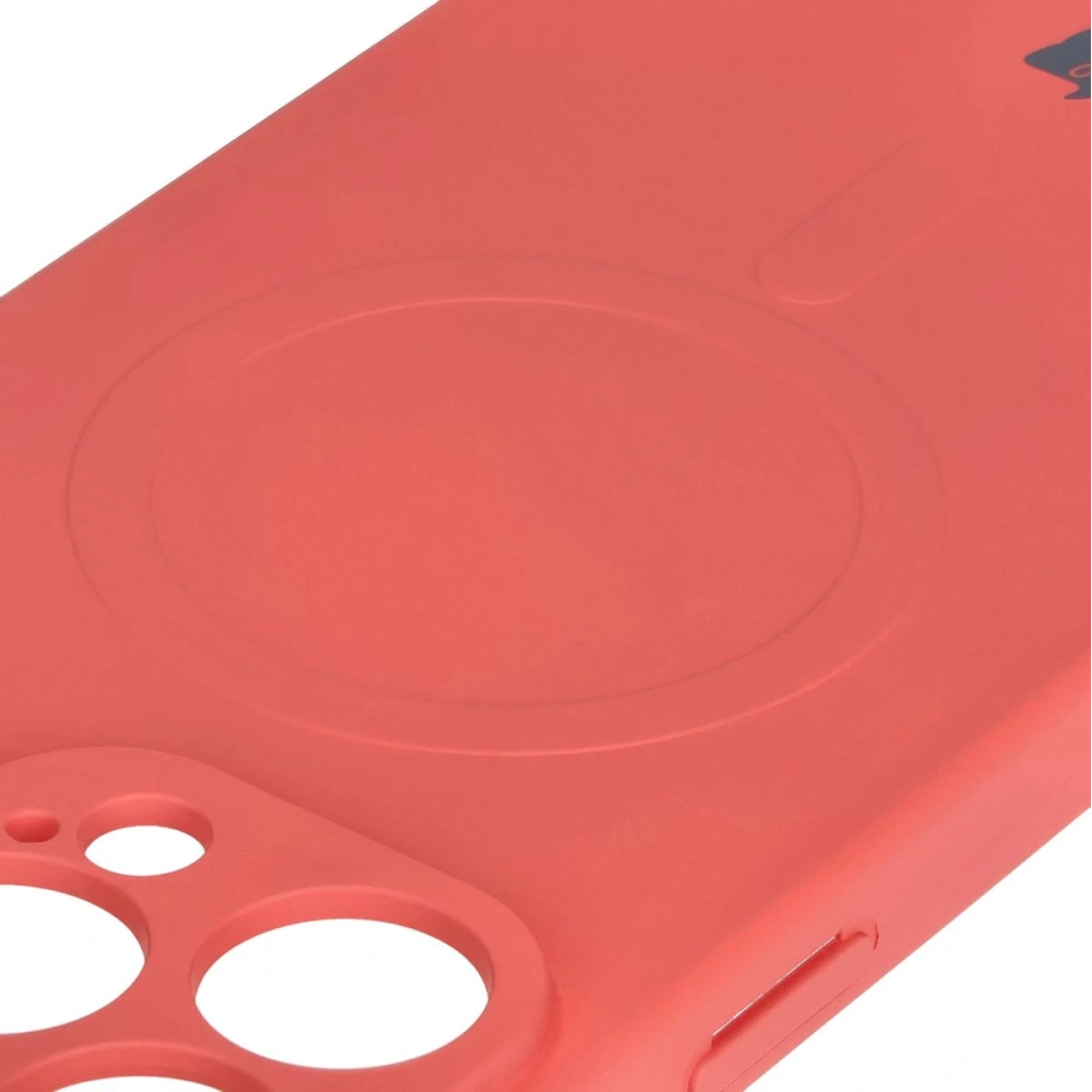 Silikonowe etui z pierścieniem magnetycznym Bizon Case Silicone Magnetic do Apple iPhone 16 Pro Max brudnoróżowe