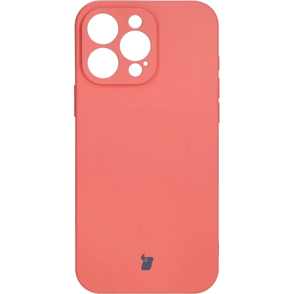 Silikonowe etui z pierścieniem magnetycznym Bizon Case Silicone Magnetic do Apple iPhone 16 Pro brudnoróżowe