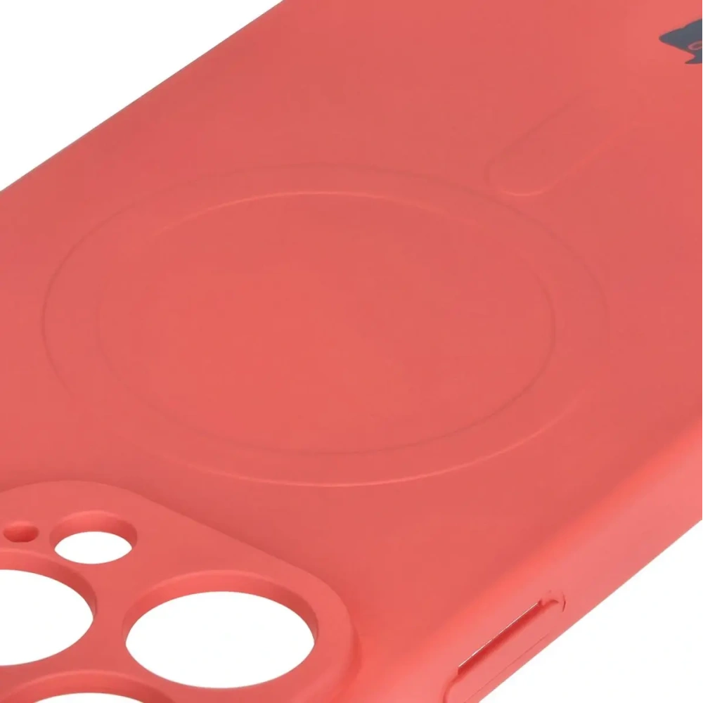 Silikonowe etui z pierścieniem magnetycznym Bizon Case Silicone Magnetic do Apple iPhone 16 Pro brudnoróżowe