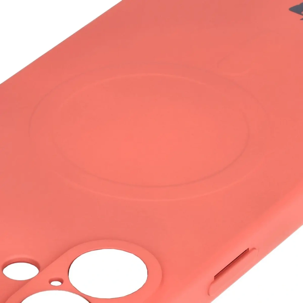 Silikonowe etui z pierścieniem magnetycznym Bizon Case Silicone Magnetic do Apple iPhone 16 brudnoróżowe
