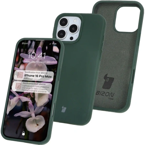 Kup Silikonowe etui Bizon Soft Case do Apple iPhone 16 Pro Max ciemnozielone - BIZ6254 - {ean13} - Sklep Home Screen