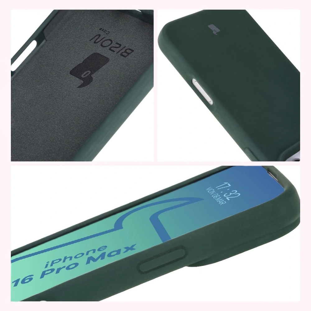 Silikonowe etui Bizon Soft Case do Apple iPhone 16 Pro Max ciemnozielone