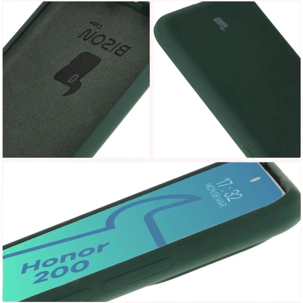 Silikonowe etui Bizon Soft Case do Honor 200 ciemnozielone