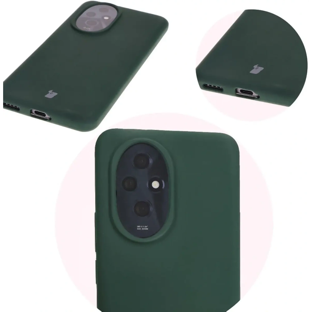Silikonowe etui Bizon Soft Case do Honor 200 ciemnozielone