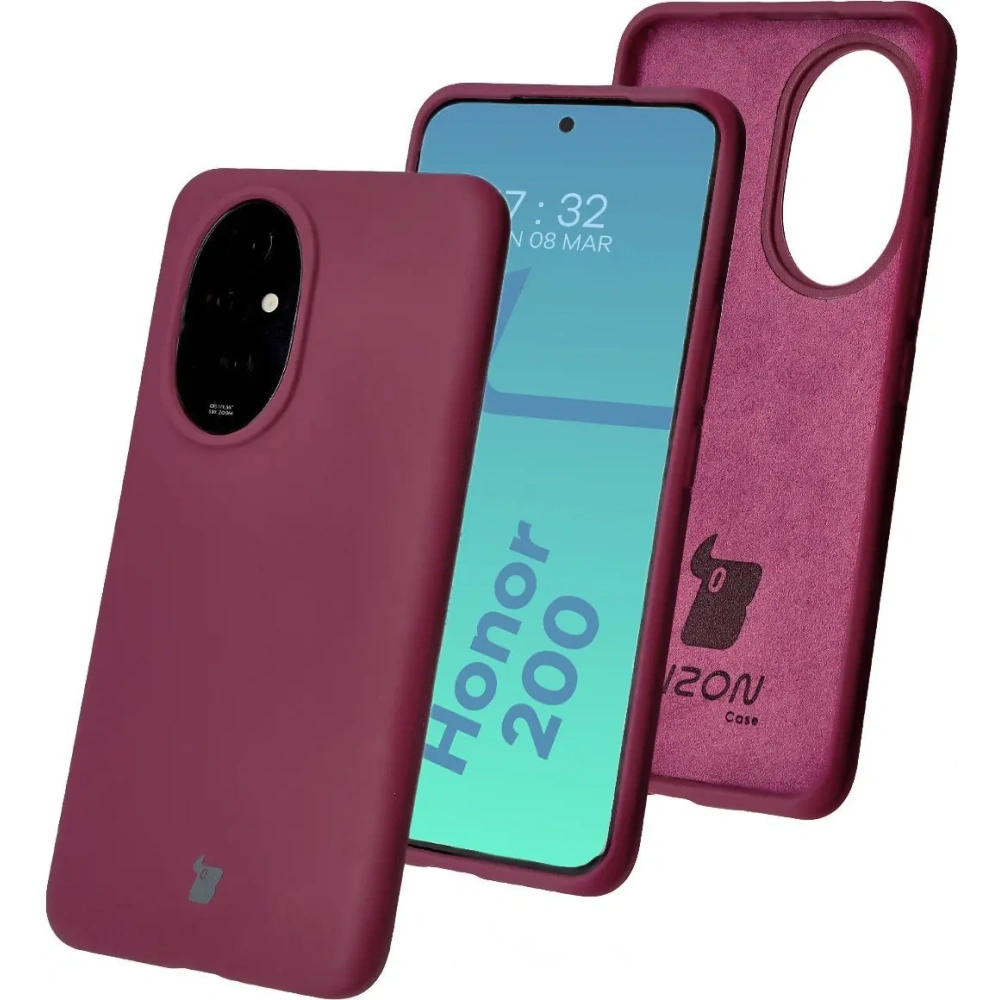 Silikonowe etui Bizon Soft Case do Honor 200 ciemnofioletowe