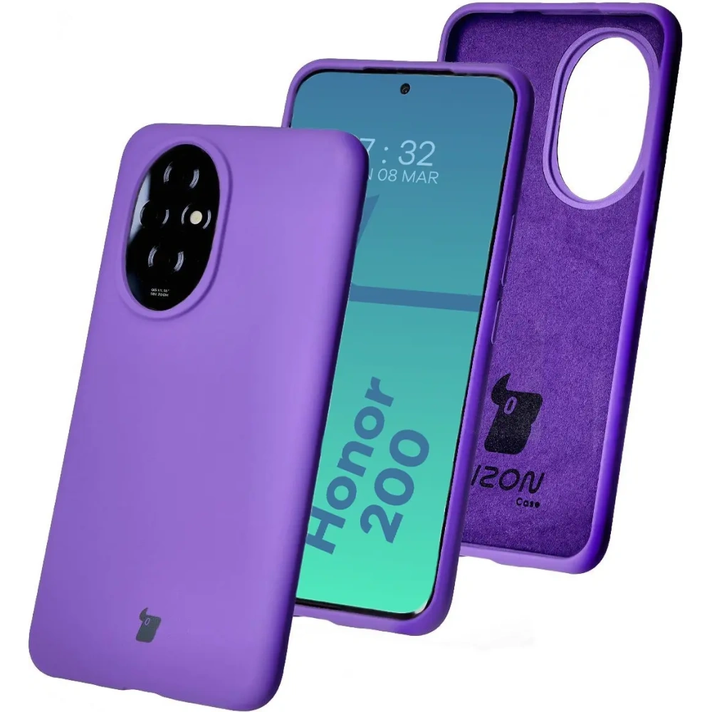 Silikonowe etui Bizon Soft Case do Honor 200 fioletowe