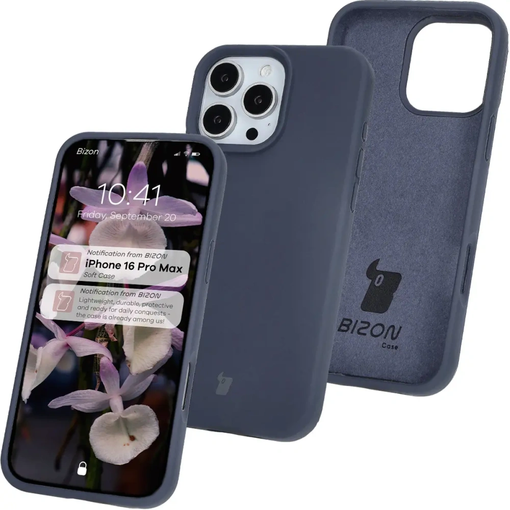 Silikonowe etui Bizon Soft Case do Apple iPhone 16 Pro Max ciemnoniebieskie
