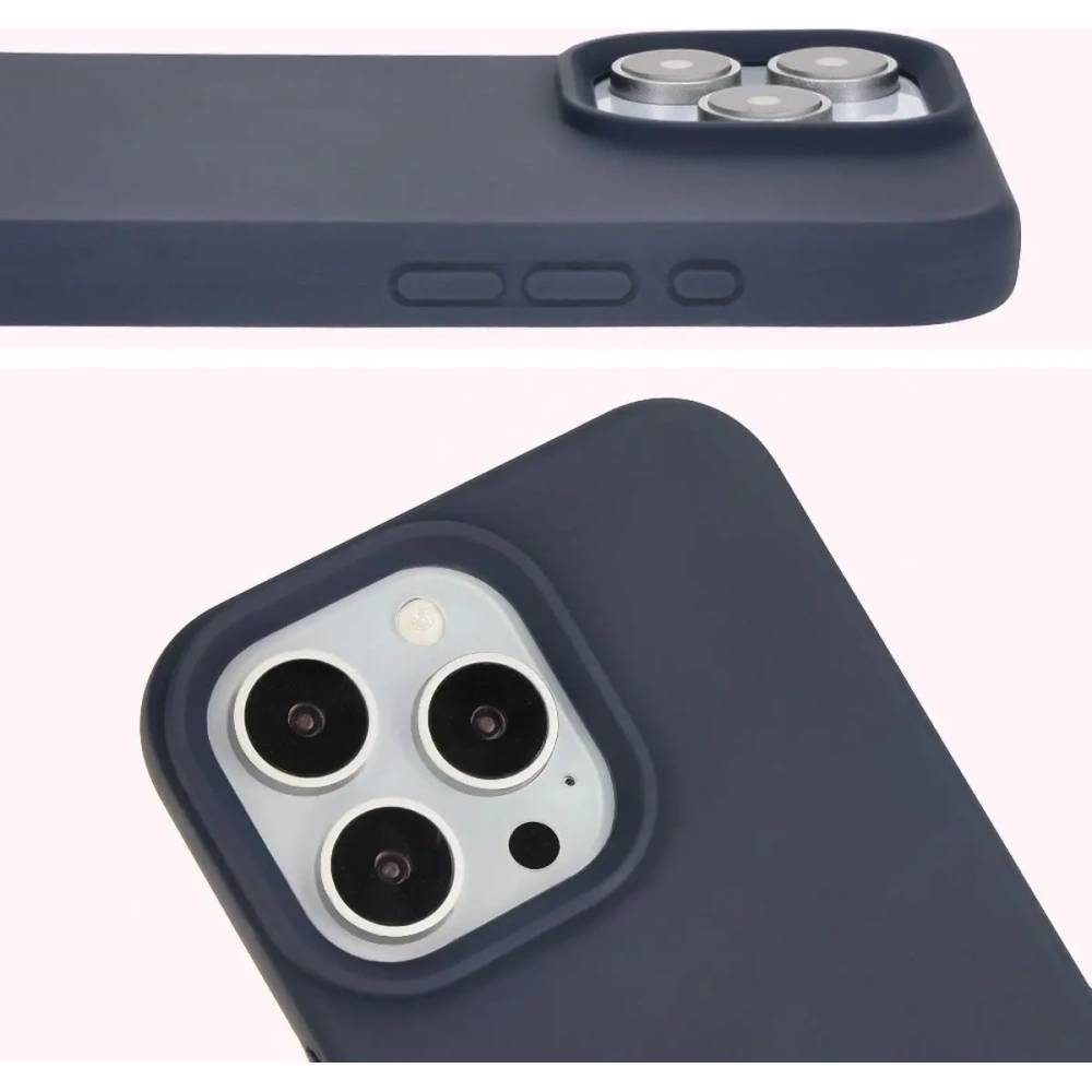 Silikonowe etui Bizon Soft Case do Apple iPhone 16 Pro Max ciemnoniebieskie