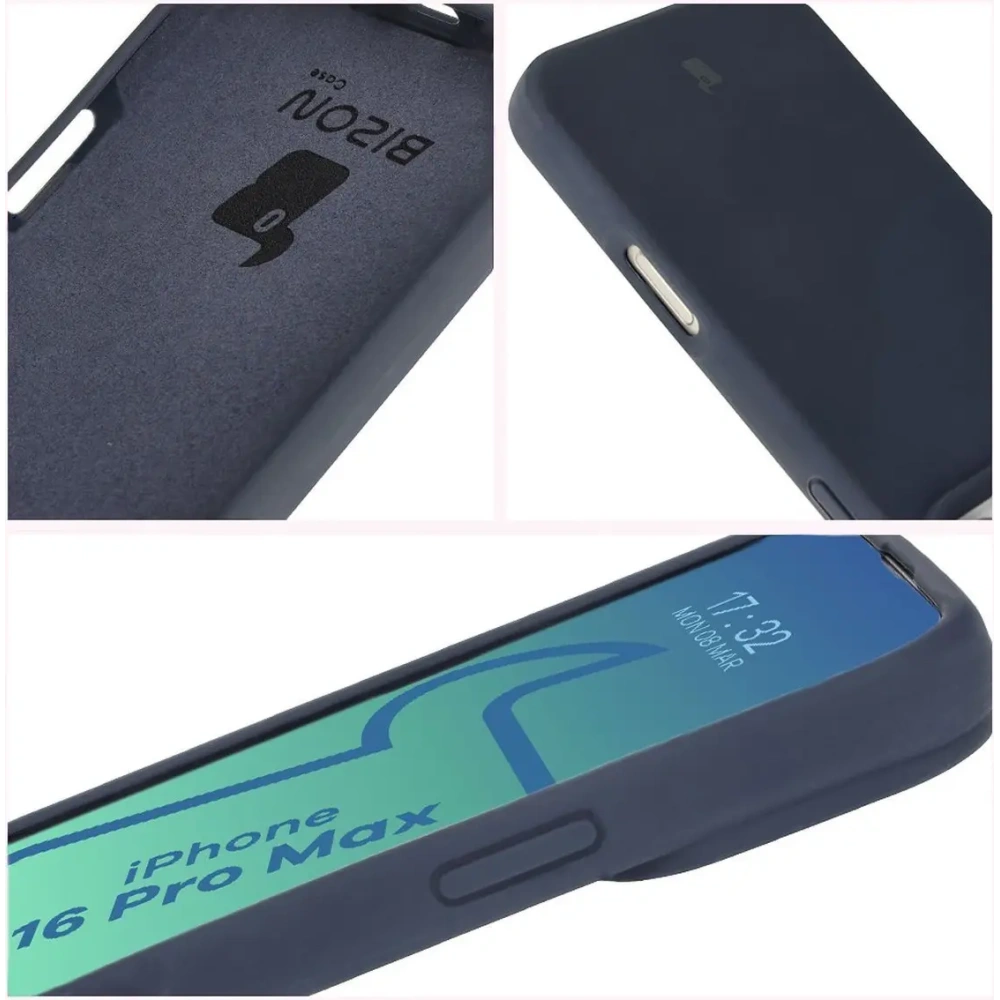 Silikonowe etui Bizon Soft Case do Apple iPhone 16 Pro Max ciemnoniebieskie
