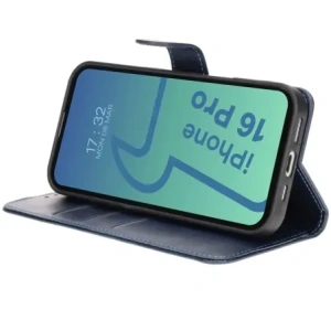 Kup Etui z klapką Bizon Case Pocket do Apple iPhone 16 Pro granatowe - BIZ6266 - {ean13} - Sklep Home Screen
