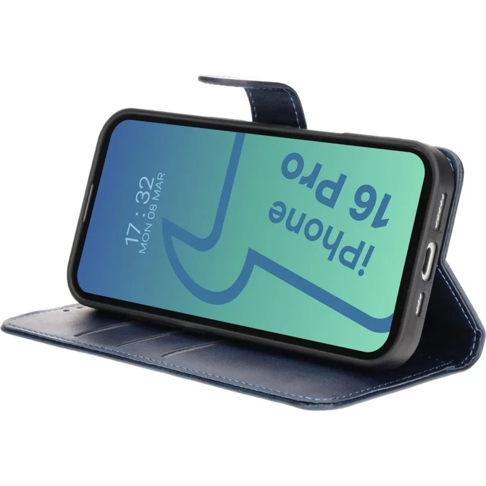Etui z klapką Bizon Case Pocket do Apple iPhone 16 Pro granatowe