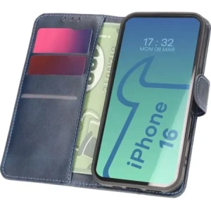 Etui z klapką Bizon Case Pocket do Apple iPhone 16 granatowe
