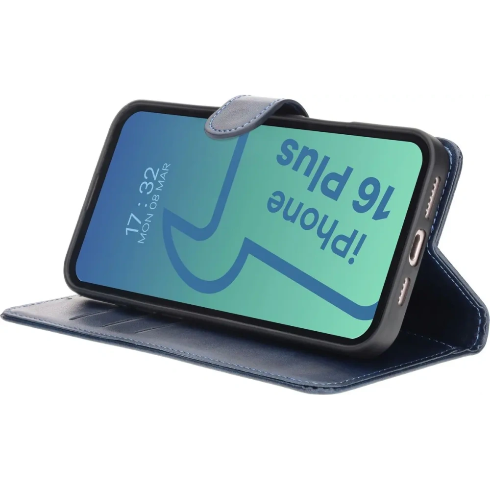 Etui z klapką Bizon Case Pocket do Apple iPhone 16 Plus granatowe