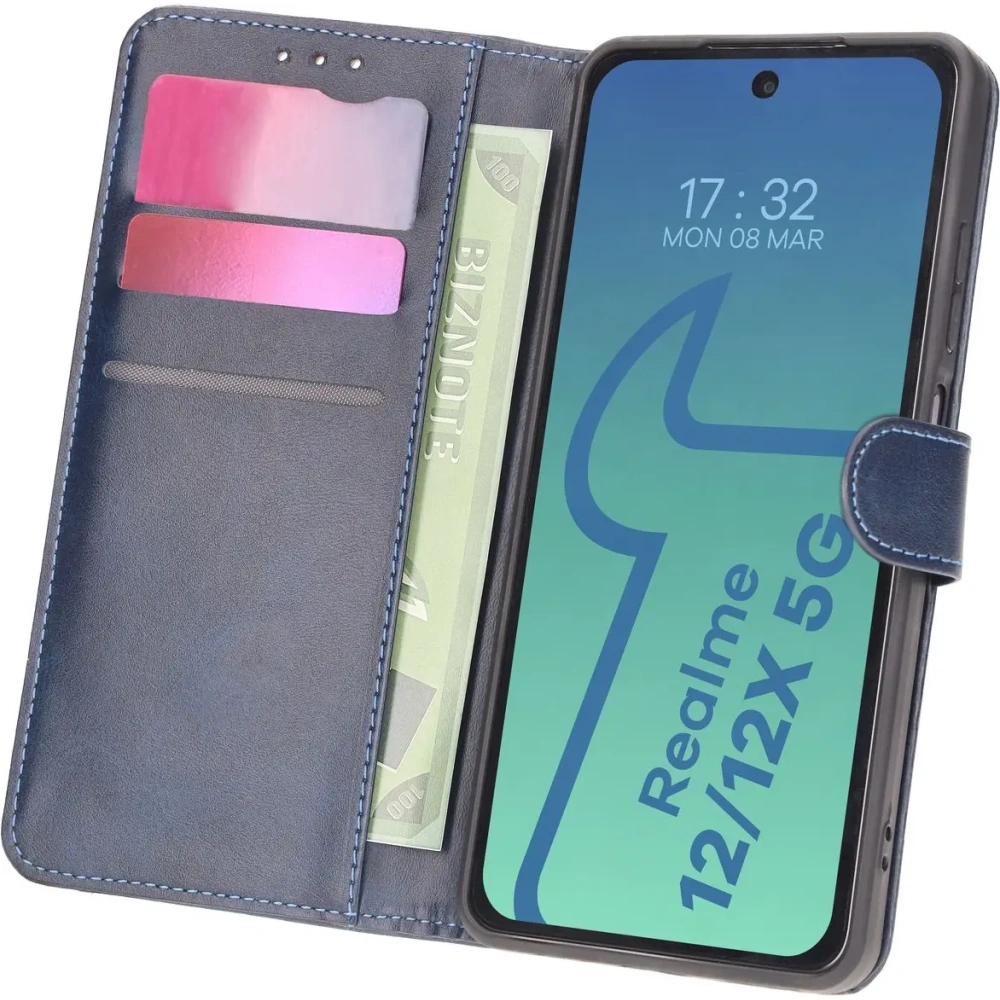 Etui z klapką Bizon Case Pocket do Realme 12 / 12x granatowe