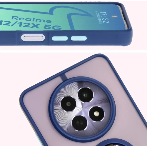Kup Bizon Case Hybrid Ring Realme 12 / 12x füstös színű, tengerészkék kerettel - BIZ6277 - {ean13} - Sklep Home Screen
