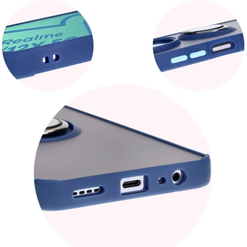 Kup Bizon Case Hybrid Ring Realme 12 / 12x füstös színű, tengerészkék kerettel - BIZ6277 - {ean13} - Sklep Home Screen