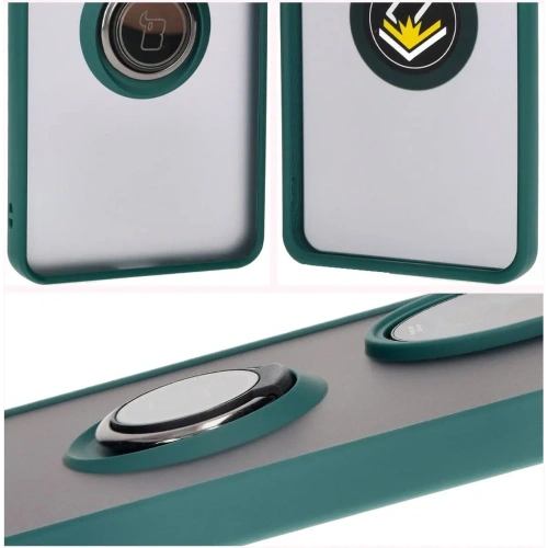 Buy Bizon Case Hybrid Ring Honor 200 Pro smoky with a dark green frame - BIZ6278 - {ean13} - Home Screen Store Europe