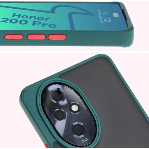 Buy Bizon Case Hybrid Ring Honor 200 Pro smoky with a dark green frame - BIZ6278 - {ean13} - Home Screen Store Europe