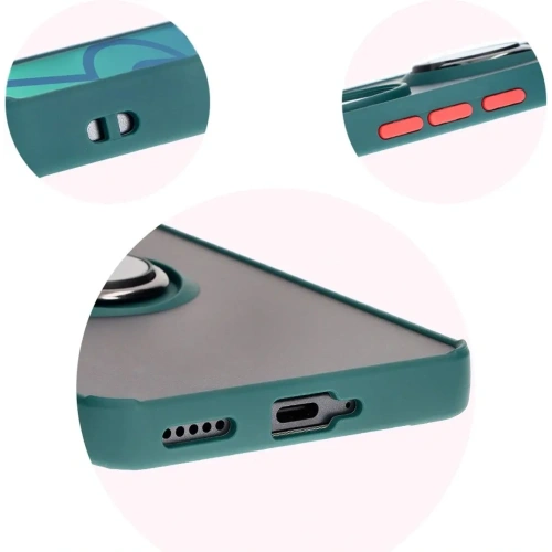 Buy Bizon Case Hybrid Ring Honor 200 Pro smoky with a dark green frame - BIZ6278 - {ean13} - Home Screen Store Europe
