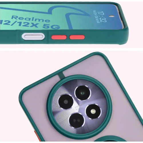 Kup Pouzdro s prstovým držákem Bizon Case Hybrid Ring pro Realme 12 / 12x kouřové s tmavě zeleným rámem. - BIZ6279 - {ean13} - Sklep Home Screen