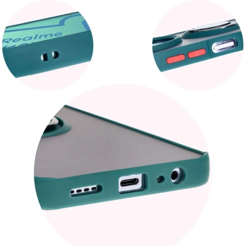 Kup Pouzdro s prstovým držákem Bizon Case Hybrid Ring pro Realme 12 / 12x kouřové s tmavě zeleným rámem. - BIZ6279 - {ean13} - Sklep Home Screen