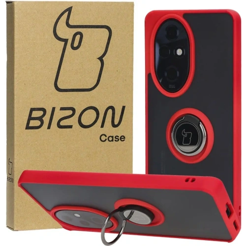 Buy Bizon Case Hybrid Ring Honor 200 Pro smoky with a red frame - BIZ6280 - {ean13} - Home Screen Store Europe