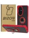 Bizon Case Hybrid Ring Honor 200 Pro smoky with a red frame