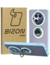 Etui s držákem na prst Bizon Case Hybrid Ring pro Realme 12 / 12x kouřové s jasně modrým rámečkem.