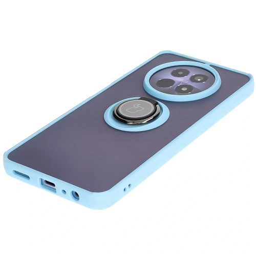 Kup Etui s držákem na prst Bizon Case Hybrid Ring pro Realme 12 / 12x kouřové s jasně modrým rámečkem. - BIZ6283 - {ean13} - Sklep Home Screen