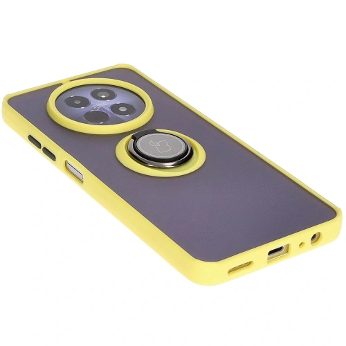 Buy Bizon Case Hybrid Ring Realme 12 / 12x smoky with a yellow frame - BIZ6285 - {ean13} - Home Screen Store Europe