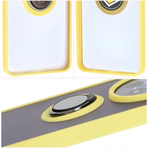 Buy Bizon Case Hybrid Ring Realme 12 / 12x smoky with a yellow frame - BIZ6285 - {ean13} - Home Screen Store Europe