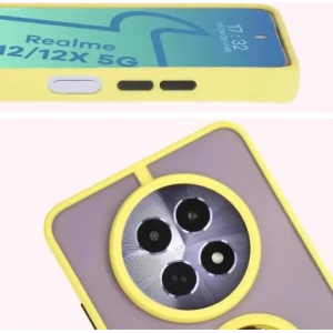 Buy Bizon Case Hybrid Ring Realme 12 / 12x smoky with a yellow frame - BIZ6285 - {ean13} - Home Screen Store Europe