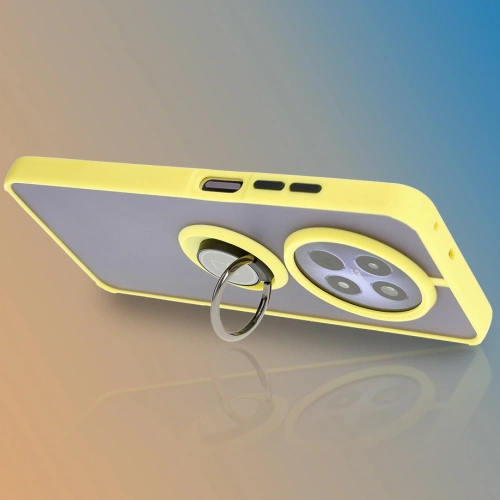 Buy Bizon Case Hybrid Ring Realme 12 / 12x smoky with a yellow frame - BIZ6285 - {ean13} - Home Screen Store Europe