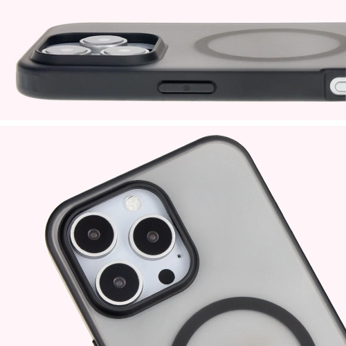 Kup Etui z pierścieniem magnetycznym Bizon Case MatteO do Apple iPhone 16 Pro Max półprzezroczyste z czarną ramką - BIZ6300 - {ean13} - Sklep Home Screen