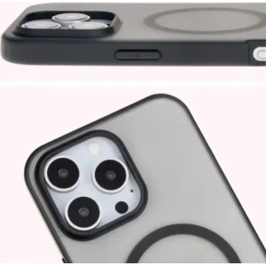 Kup Etui z pierścieniem magnetycznym Bizon Case MatteO do Apple iPhone 16 Pro półprzezroczyste z czarną ramką - BIZ6301 - {ean13} - Sklep Home Screen