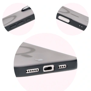 Etui z pierścieniem magnetycznym Bizon Case MatteO do Apple iPhone 16 półprzezroczyste z czarną ramką