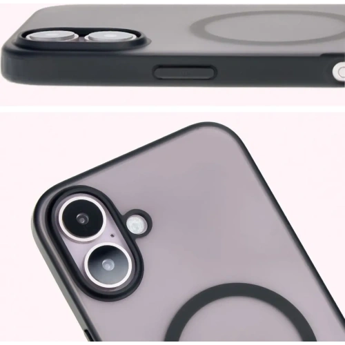 Kup Etui z pierścieniem magnetycznym Bizon Case MatteO do Apple iPhone 16 Plus półprzezroczyste z czarną ramką - BIZ6303 - {ean13} - Sklep Home Screen