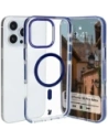 Bizon Case Marco Apple iPhone 16 Pro Max transparent cu cadru albastru