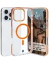 Bizon Case Marco Apple iPhone 16 Pro Max áttetsző narancssárga kerettel