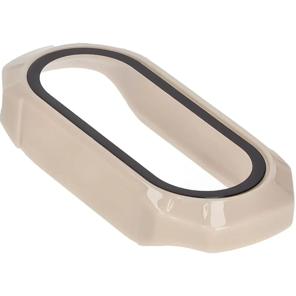 Etui ze szkłem do zegarka Bizon Case+Glass Watch do Xiaomi Smart Band 9 beżowe