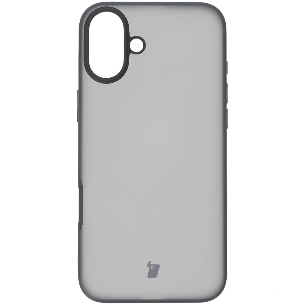 Etui Bizon Case Angelo do Apple iPhone 16 Plus przydymione z czarną ramką