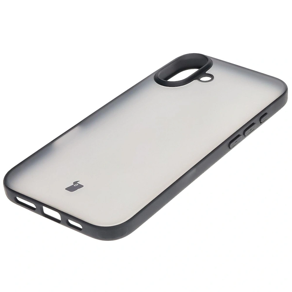 Etui Bizon Case Angelo do Apple iPhone 16 Plus przydymione z czarną ramką