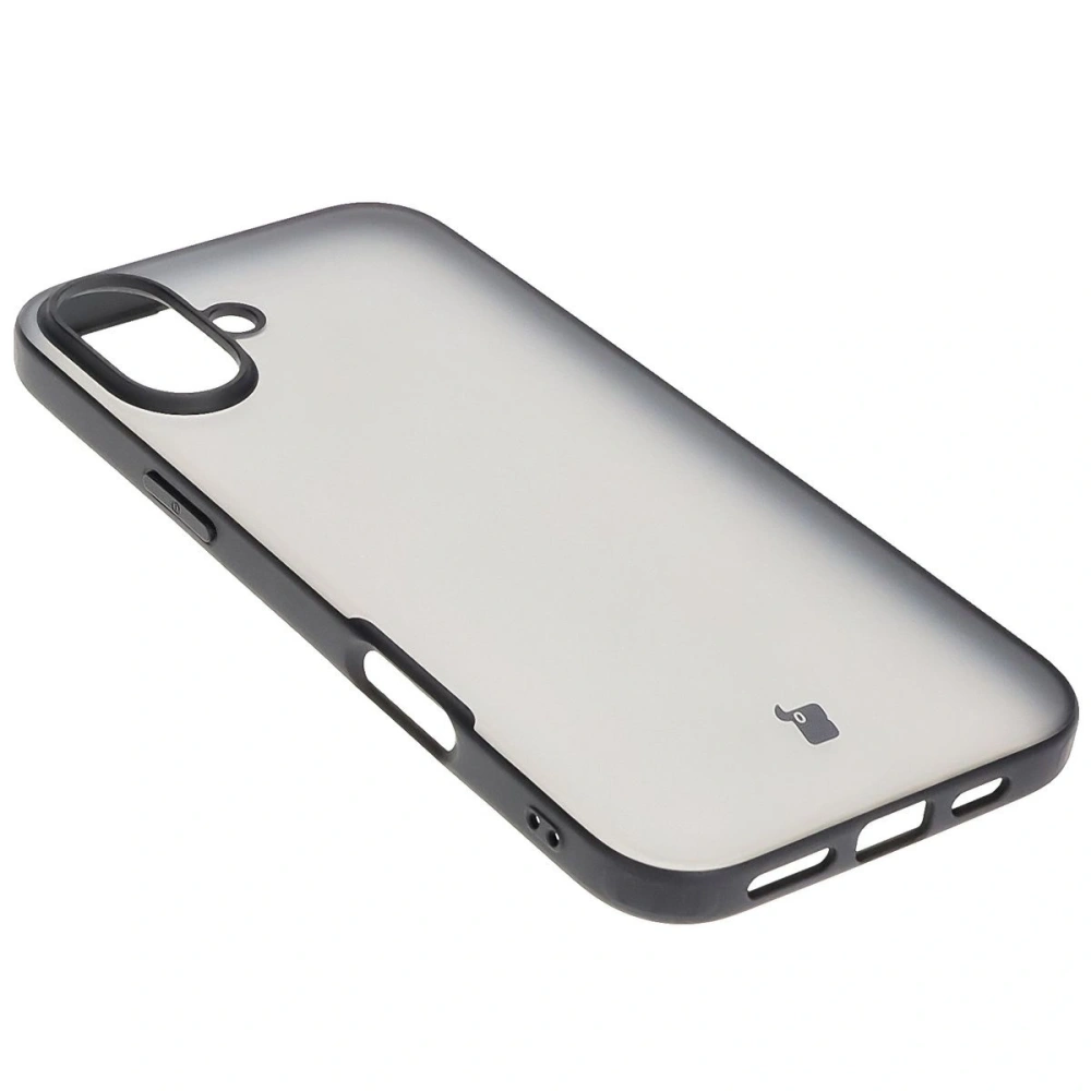 Etui Bizon Case Angelo do Apple iPhone 16 Plus przydymione z czarną ramką