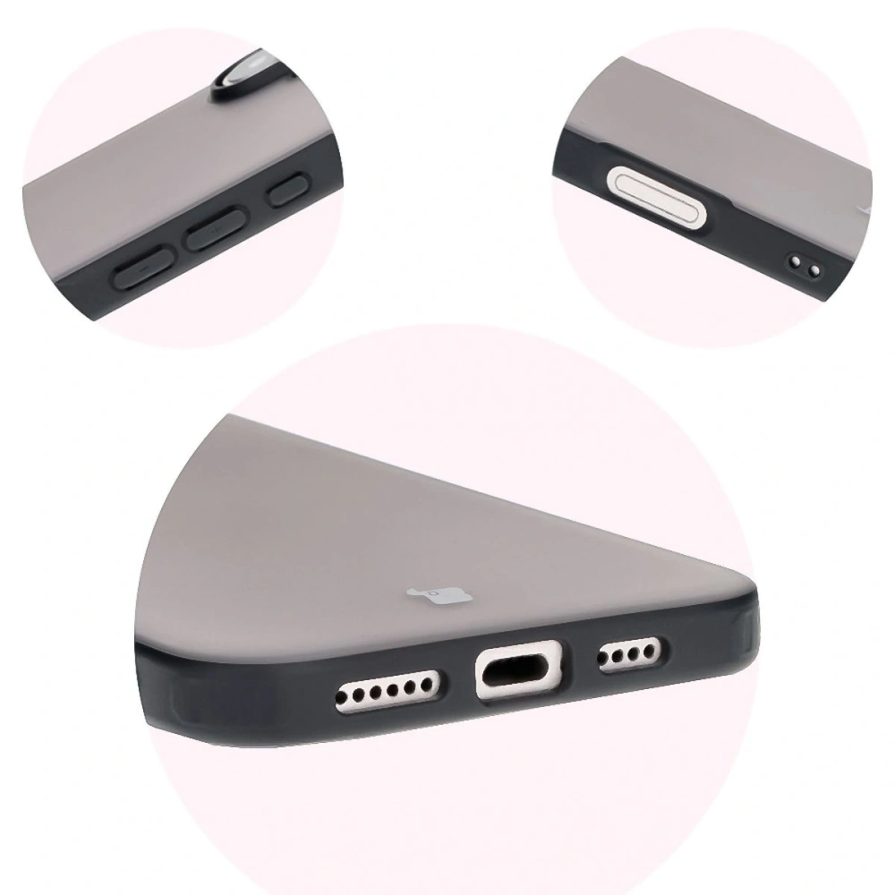 Etui Bizon Case Angelo do Apple iPhone 16 Plus przydymione z czarną ramką