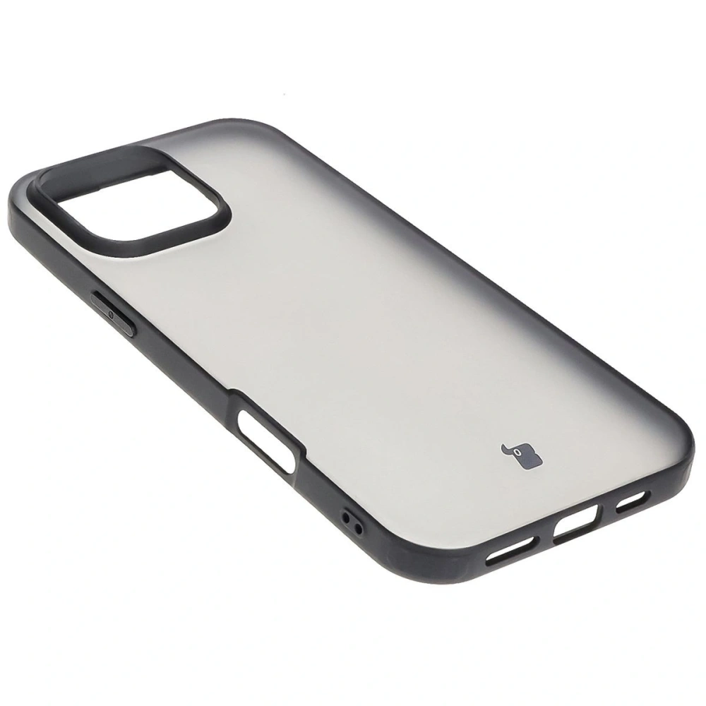 Etui Bizon Case Angelo do Apple iPhone 16 Pro Max przydymione z czarną ramką