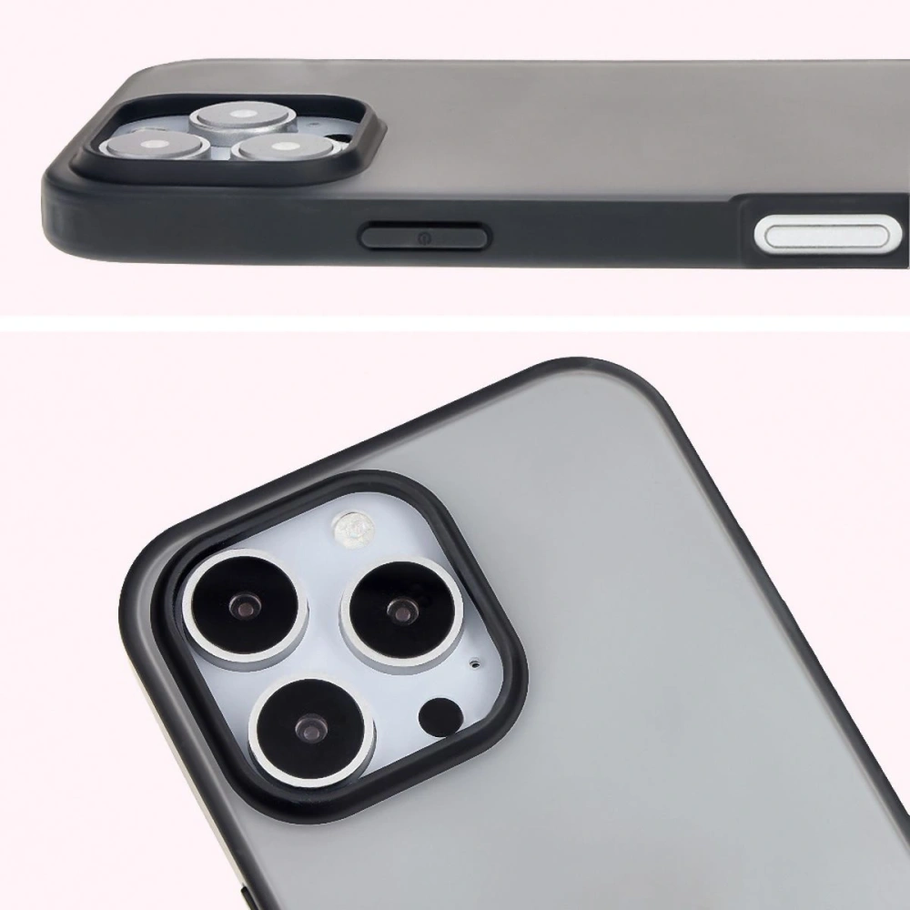 Etui Bizon Case Angelo do Apple iPhone 16 Pro Max przydymione z czarną ramką