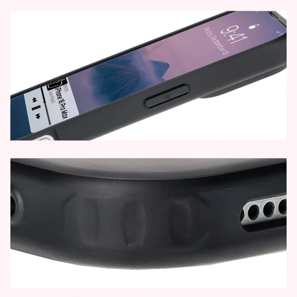 Etui Bizon Case Angelo do Apple iPhone 16 Pro Max przydymione z czarną ramką