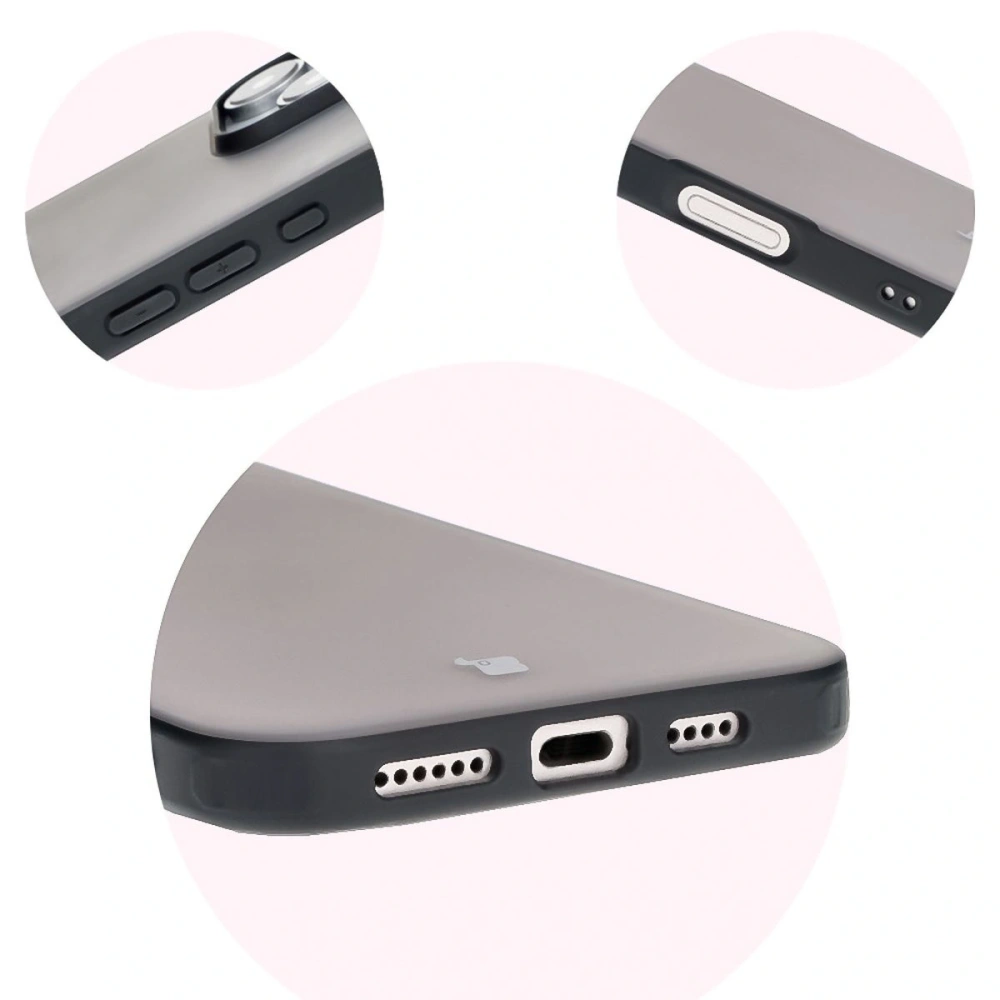 Etui Bizon Case Angelo do Apple iPhone 16 Pro Max przydymione z czarną ramką