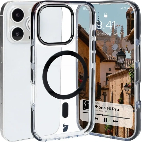 Kup Bizon Case Marco Apple iPhone 16 Pro transparent cu ramă neagră - BIZ6320 - {ean13} - Sklep Home Screen